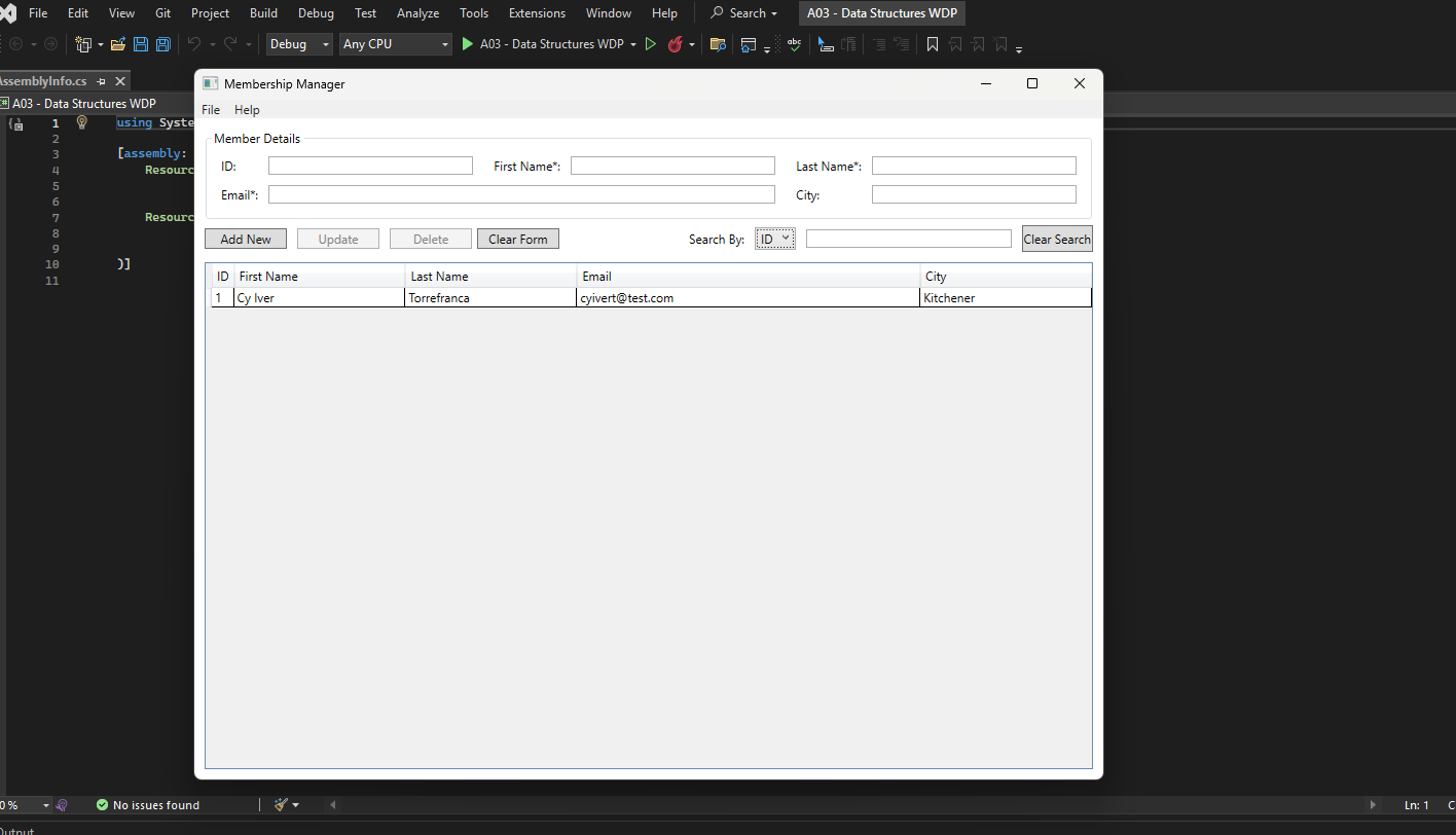 Membership Management System screenshot